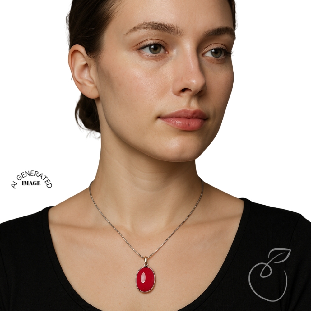 Faceted Ruby Gemstone 925 Silver Overlay - image 1